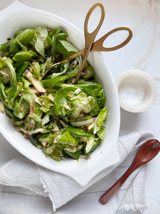 Shaved Brussels Sprout and Apple Salad with Honey Vinaigrette