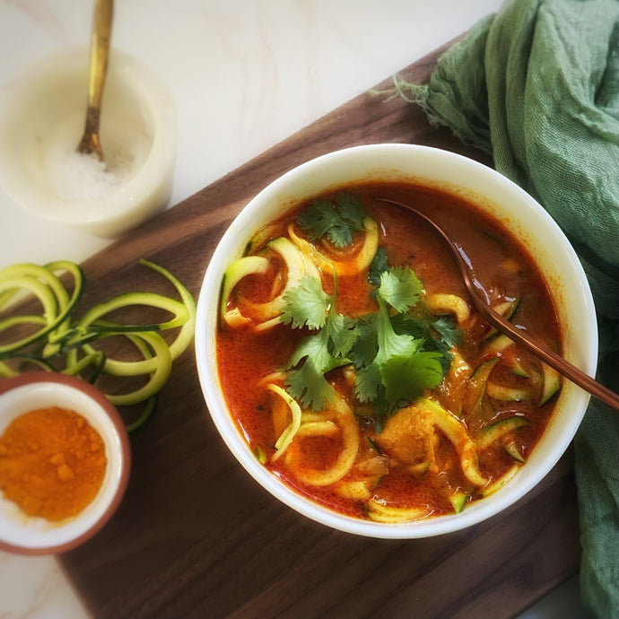RECIPE: Thai Red Curry Chicken Soup with Zoodles